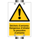 Déchets d'amiante. Dangereux d'inhaler la poussière d'amiante