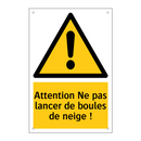 Attention Ne pas lancer de boules de neige !