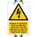 Danger d'explosion dans la salle des batteries ! Pas de flamme nue Pas de feu Pas de fumer