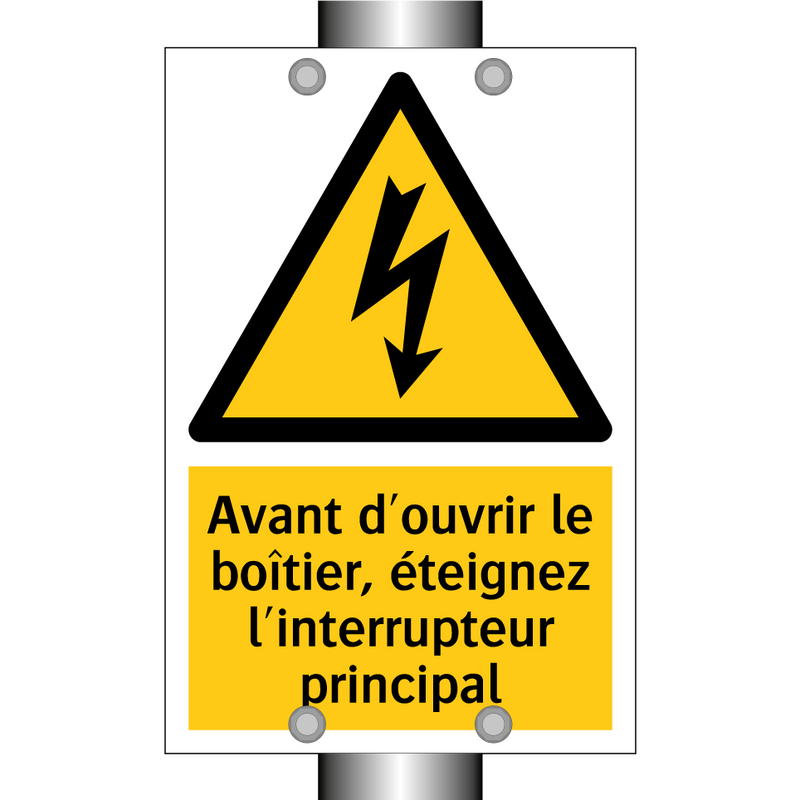Avant d'ouvrir le boîtier, éteignez l'interrupteur principal