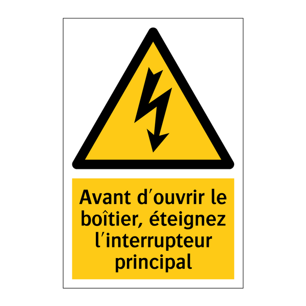 Avant d'ouvrir le boîtier, éteignez l'interrupteur principal