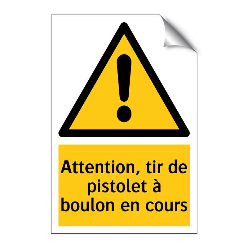 Attention, tir de pistolet à boulon en cours