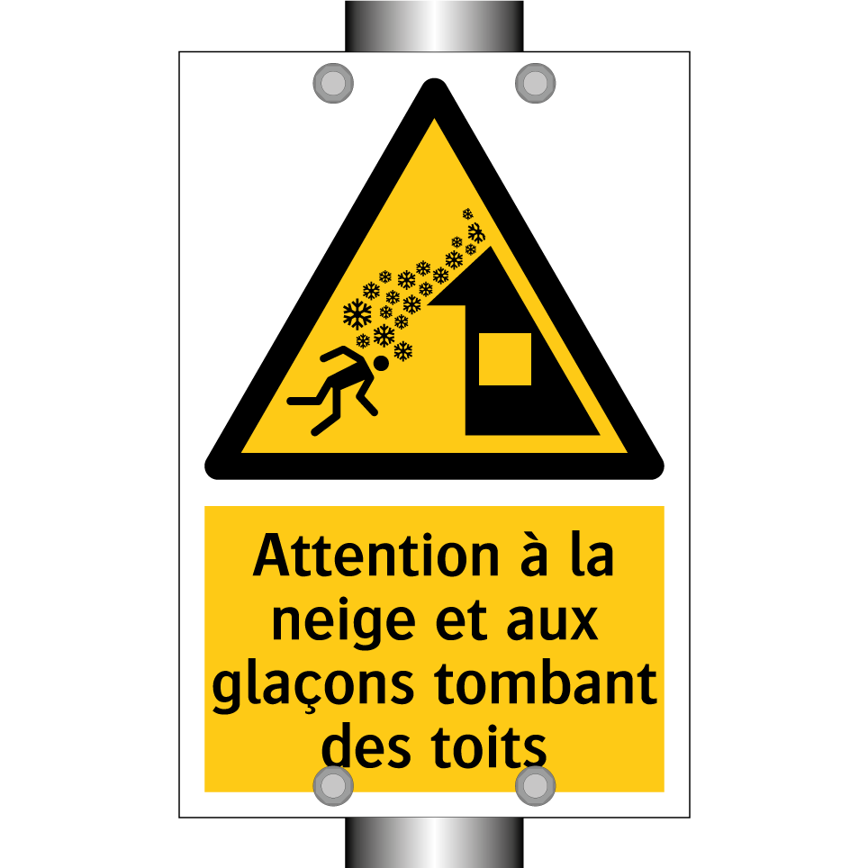 Attention à la neige et aux glaçons tombant des toits