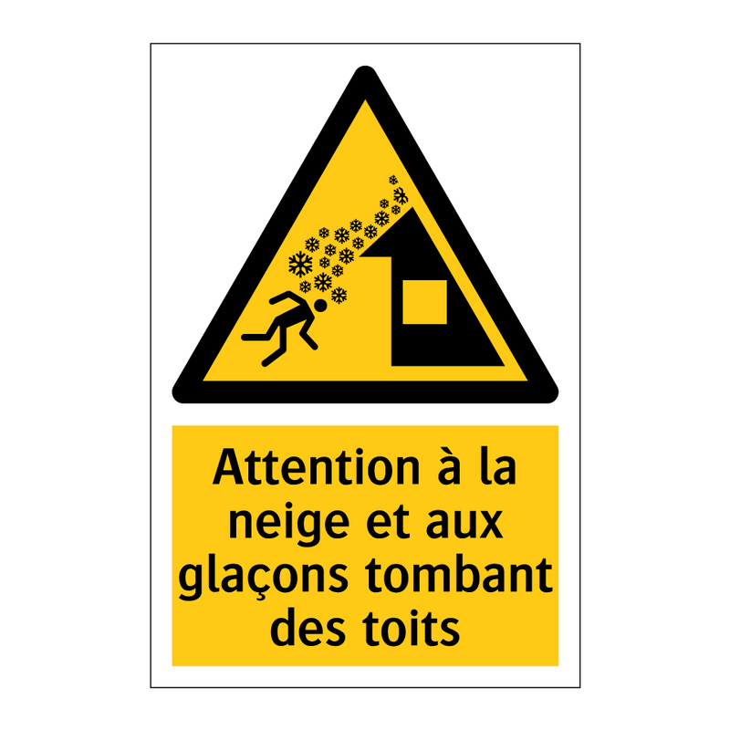 Attention à la neige et aux glaçons tombant des toits