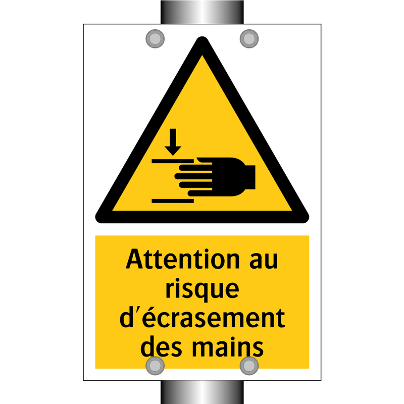 Attention au risque d'écrasement des mains