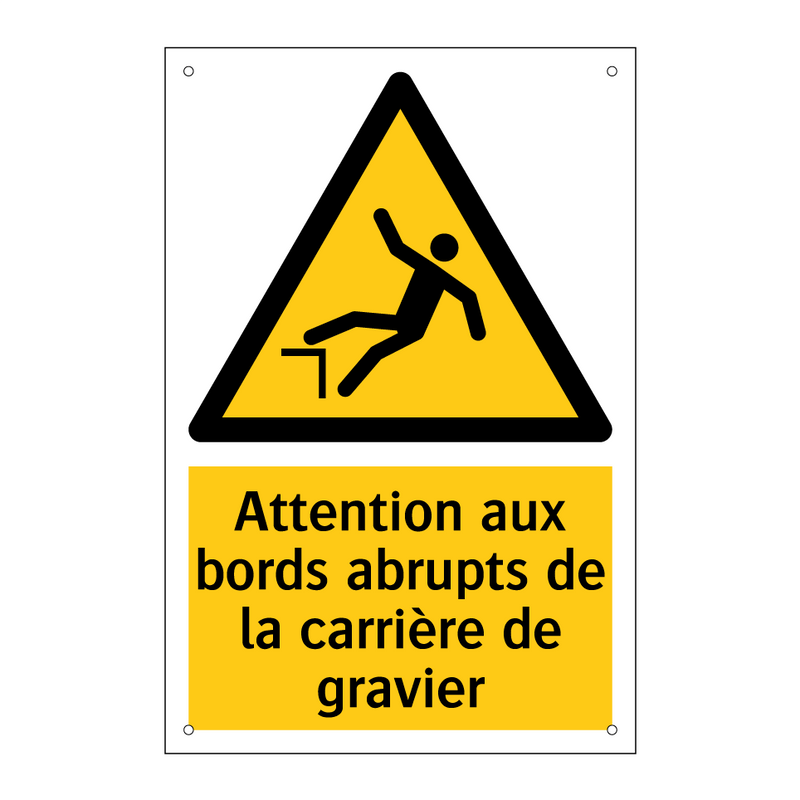 Attention aux bords abrupts de la carrière de gravier