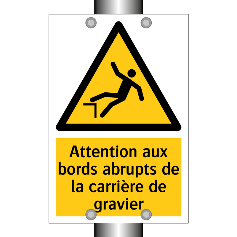 Attention aux bords abrupts de la carrière de gravier