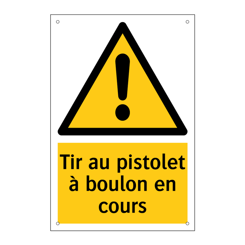 Tir au pistolet à boulon en cours