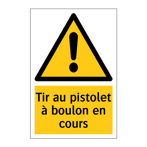 Tir au pistolet à boulon en cours