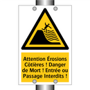 Attention Érosions Côtières ! Danger de Mort ! Entrée ou Passage Interdits !