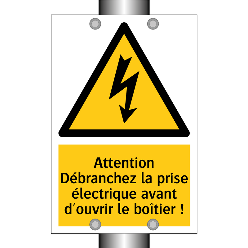 Attention Débranchez la prise électrique avant d'ouvrir le boîtier !