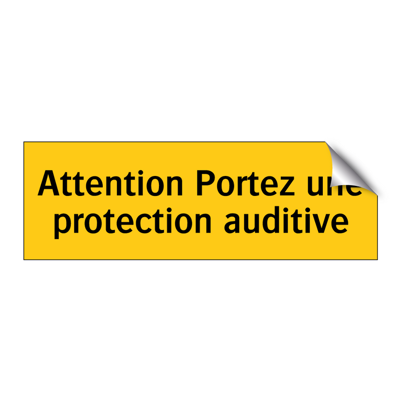 Attention Portez une protection auditive
