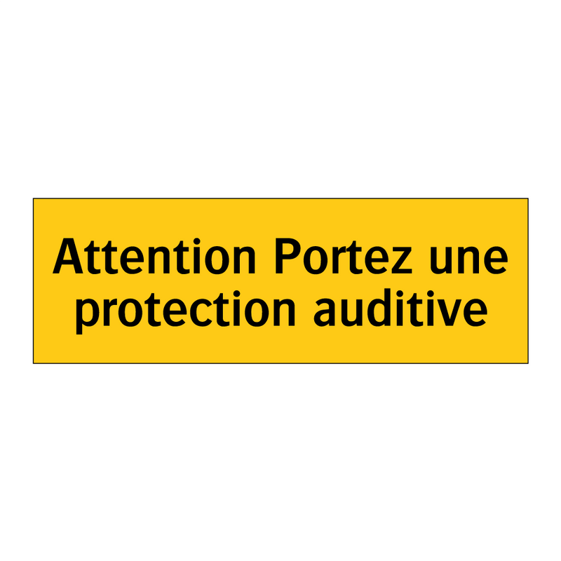 Attention Portez une protection auditive