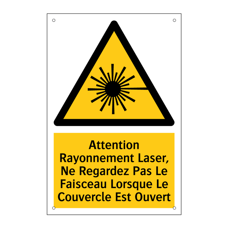 Attention Rayonnement Laser, Ne Regardez Pas Le Faisceau Lorsque Le Couvercle Est Ouvert
