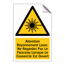 Attention Rayonnement Laser, Ne Regardez Pas Le Faisceau Lorsque Le Couvercle Est Ouvert