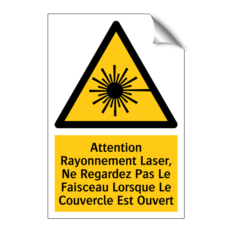 Attention Rayonnement Laser, Ne Regardez Pas Le Faisceau Lorsque Le Couvercle Est Ouvert