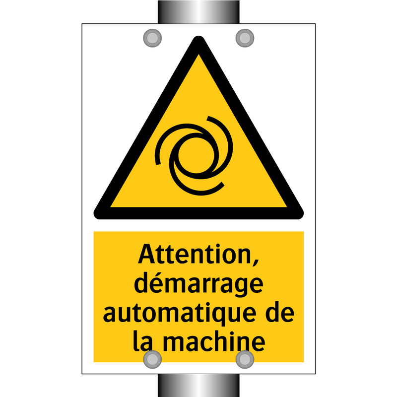 Attention, démarrage automatique de la machine