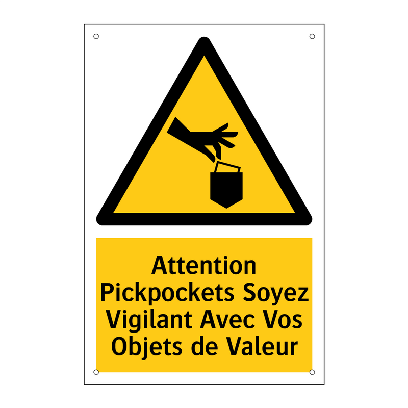 Attention Pickpockets Soyez Vigilant Avec Vos Objets de Valeur