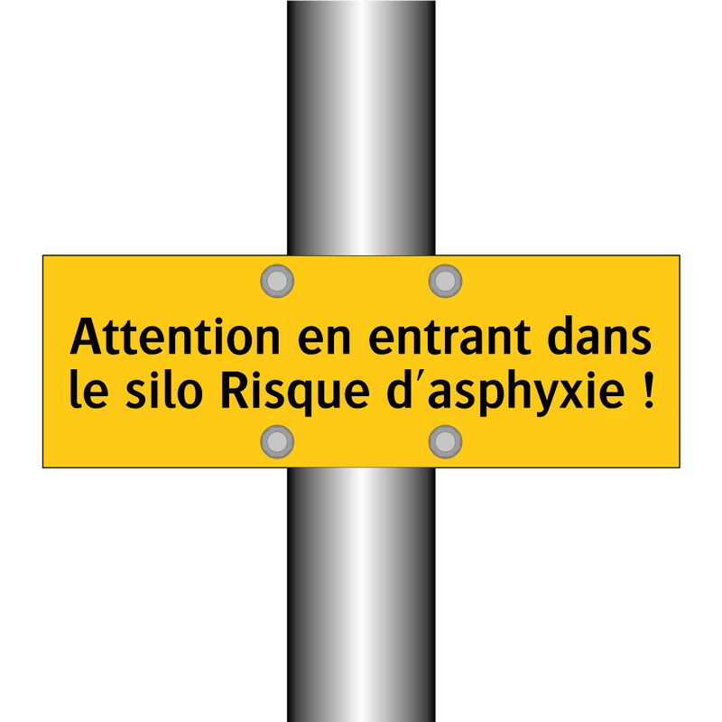 Attention en entrant dans le silo Risque d'asphyxie !
