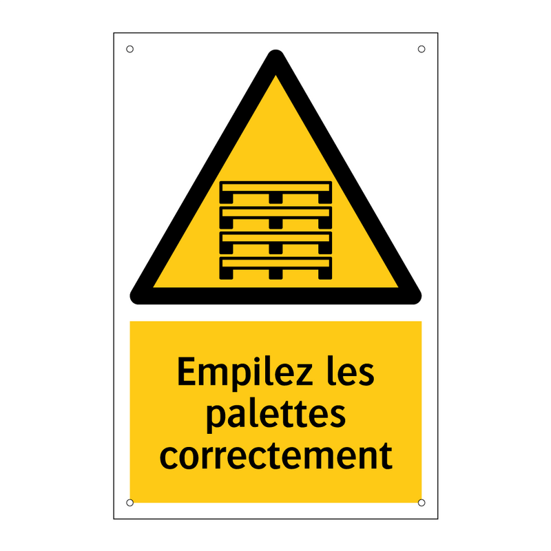 Empilez les palettes correctement
