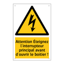 Attention Éteignez l'interrupteur principal avant d'ouvrir le boîtier !