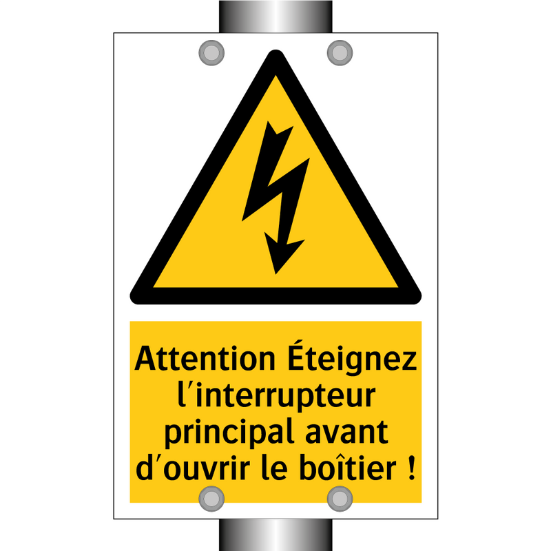 Attention Éteignez l'interrupteur principal avant d'ouvrir le boîtier !