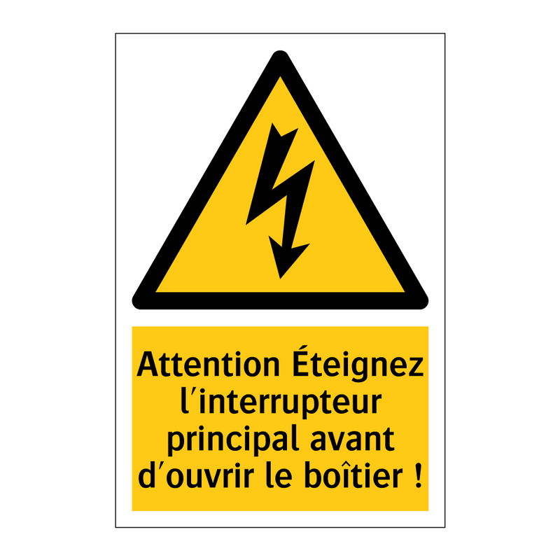 Attention Éteignez l'interrupteur principal avant d'ouvrir le boîtier !