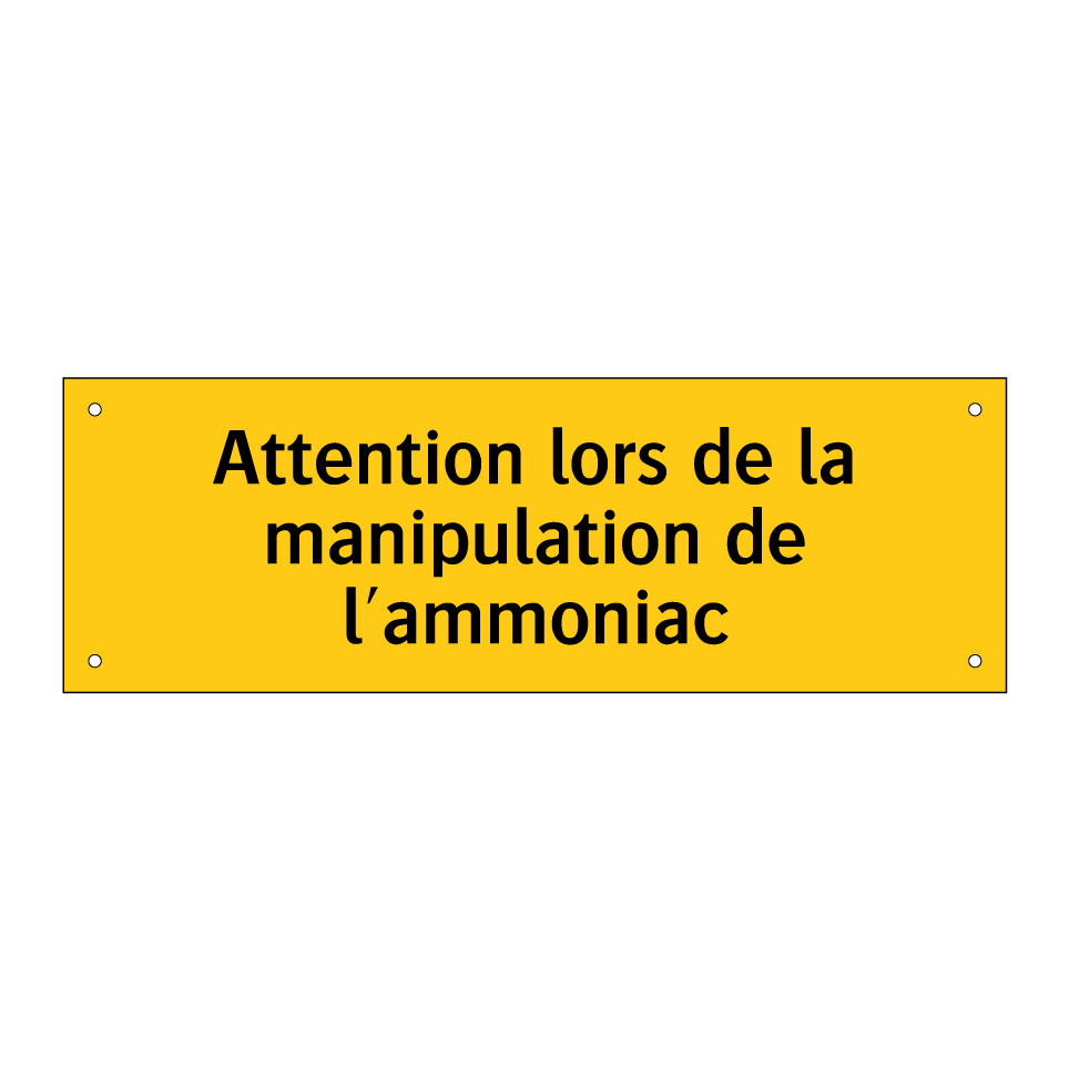 Attention lors de la manipulation de l'ammoniac