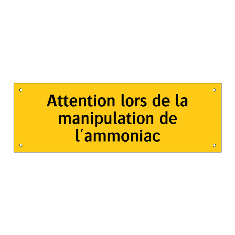 Attention lors de la manipulation de l'ammoniac