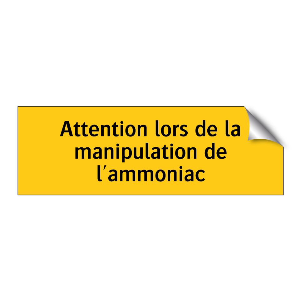 Attention lors de la manipulation de l'ammoniac