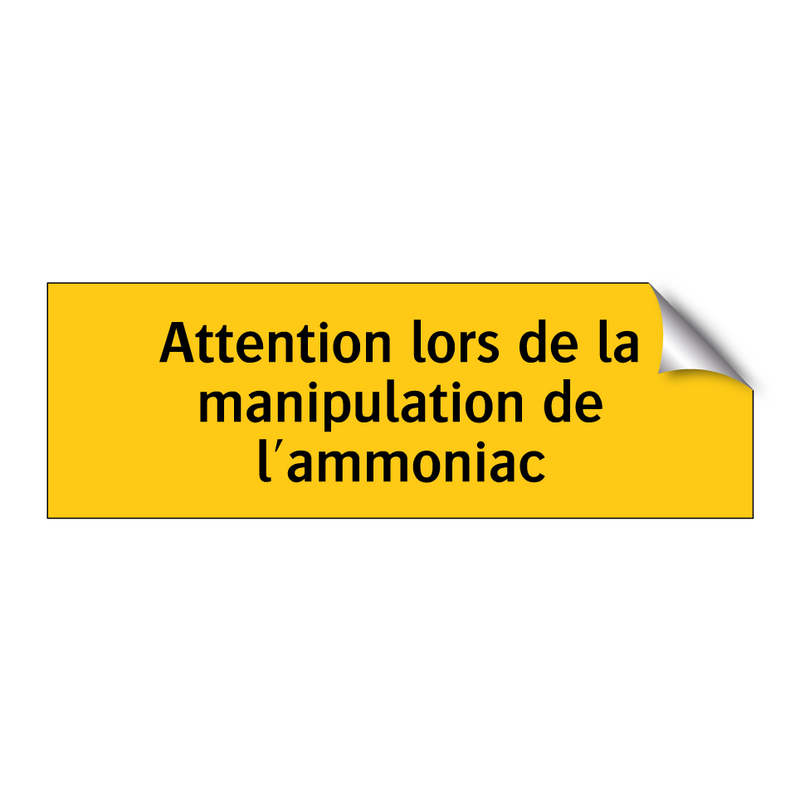 Attention lors de la manipulation de l'ammoniac