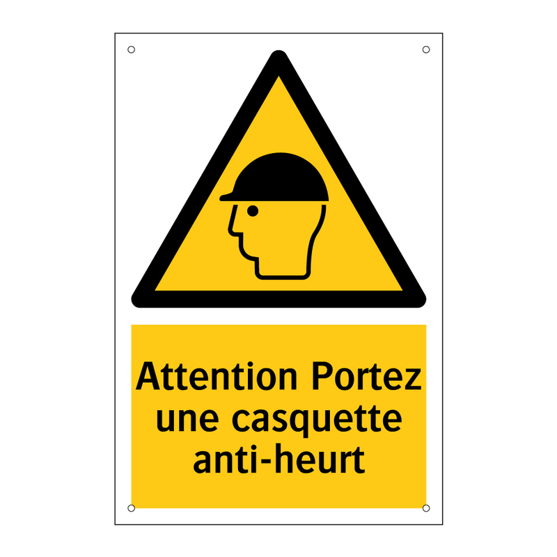 Attention Portez une casquette anti-heurt