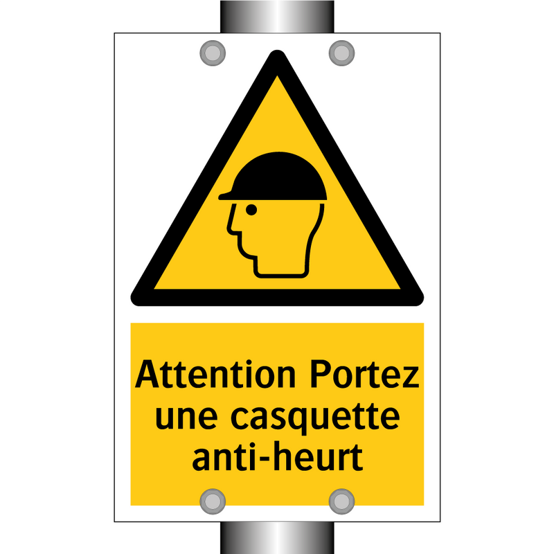 Attention Portez une casquette anti-heurt