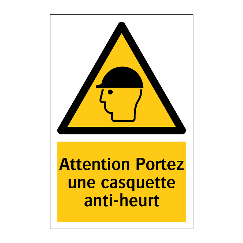 Attention Portez une casquette anti-heurt