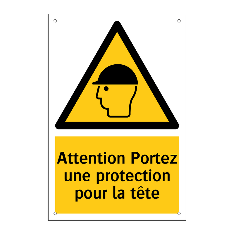 Attention Portez une protection pour la tête