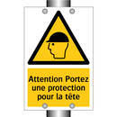 Attention Portez une protection pour la tête
