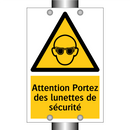 Attention Portez des lunettes de sécurité