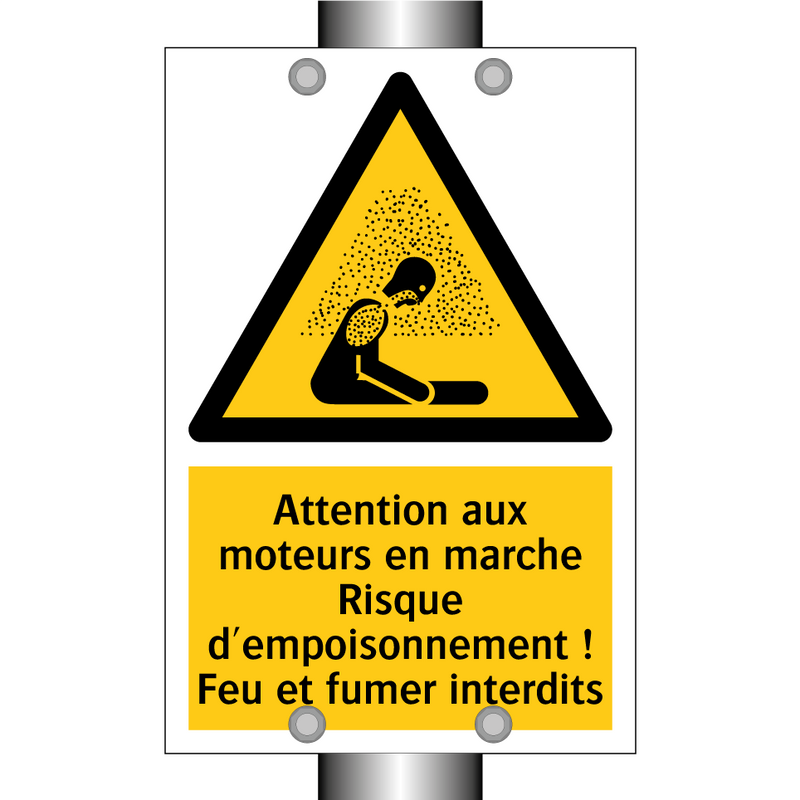 Attention aux moteurs en marche Risque d'empoisonnement ! Feu et fumer interdits