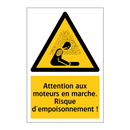 Attention aux moteurs en marche. Risque d'empoisonnement !