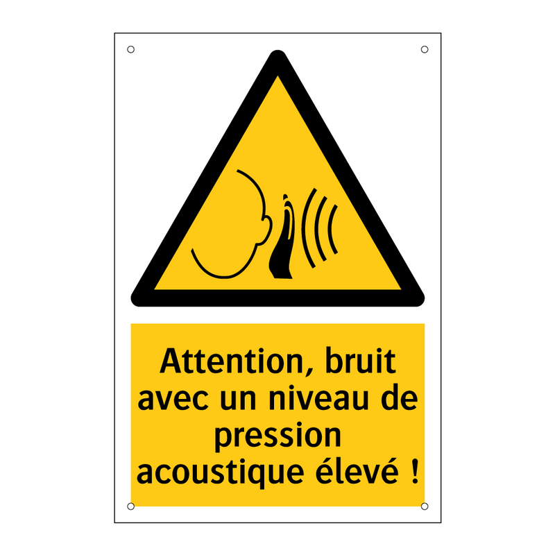 Attention, bruit avec un niveau de pression acoustique élevé !