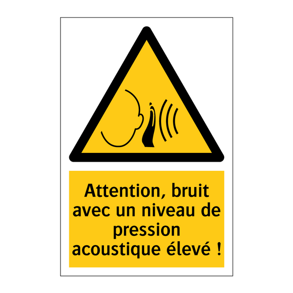 Attention, bruit avec un niveau de pression acoustique élevé !