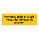 Attention, acide et alcali ! Portez des lunettes de sécurité !