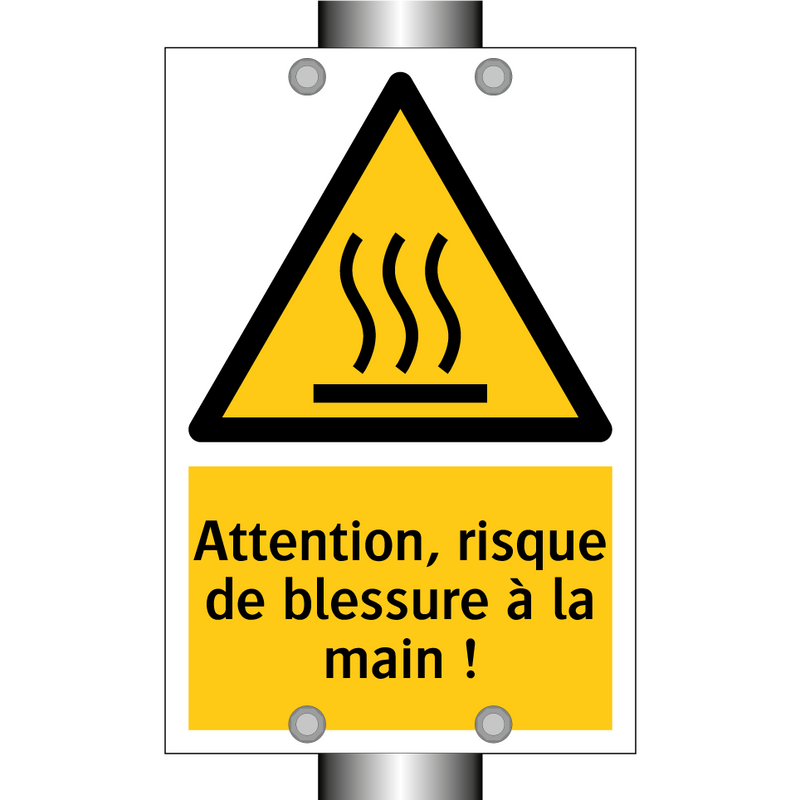 Attention, risque de blessure à la main !