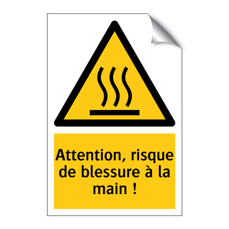 Attention, risque de blessure à la main !
