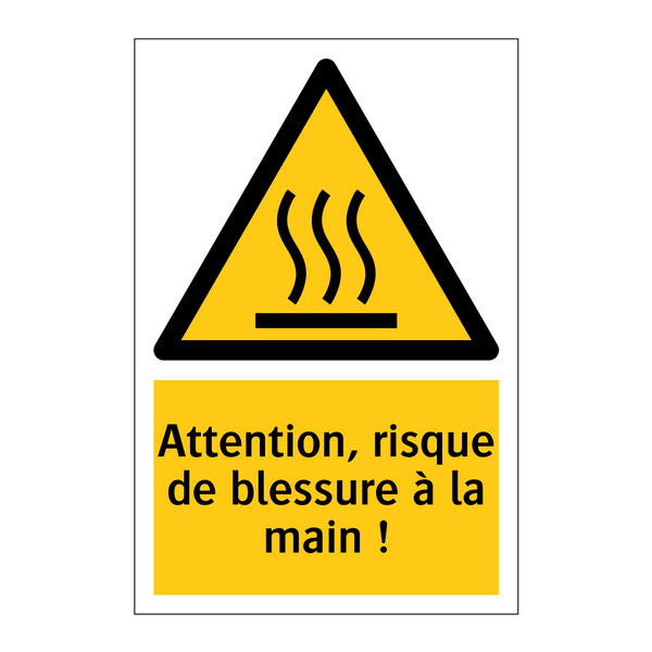 Attention, risque de blessure à la main !