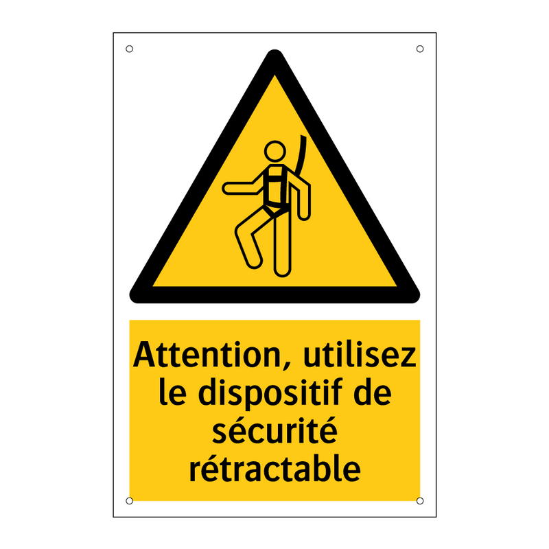 Attention, utilisez le dispositif de sécurité rétractable