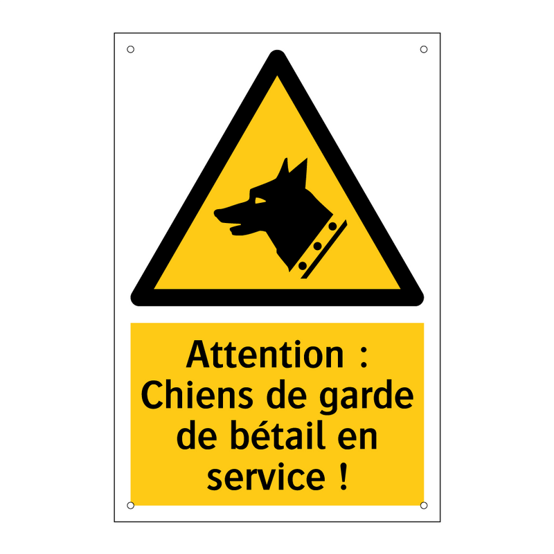 Attention : Chiens de garde de bétail en service !