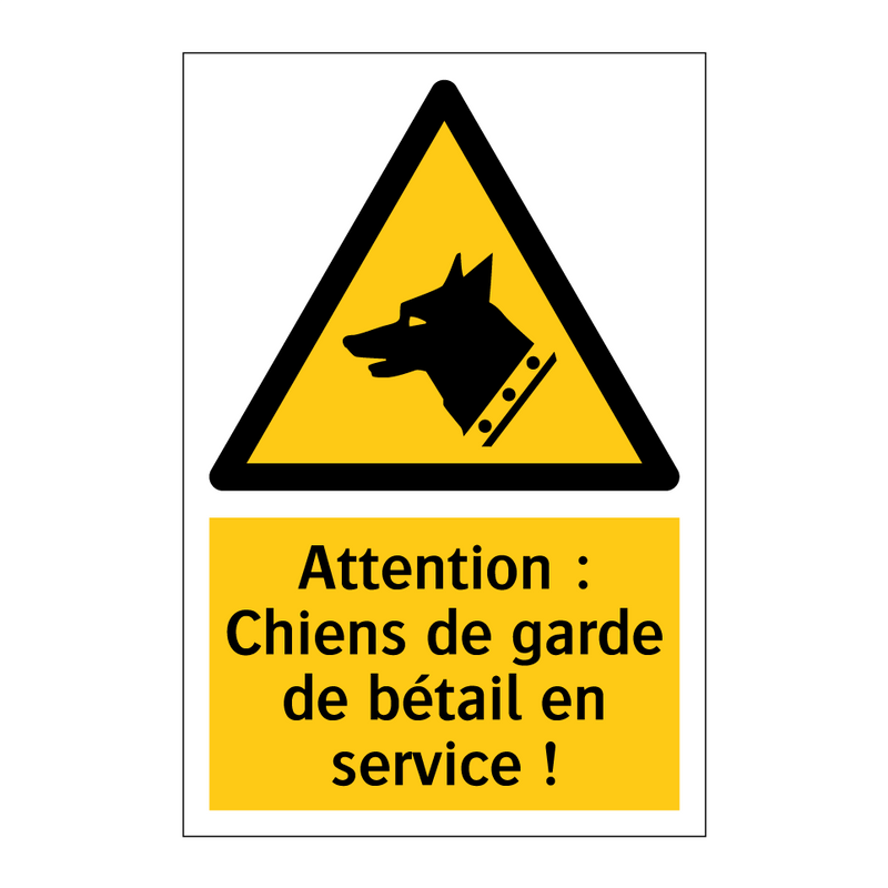 Attention : Chiens de garde de bétail en service !