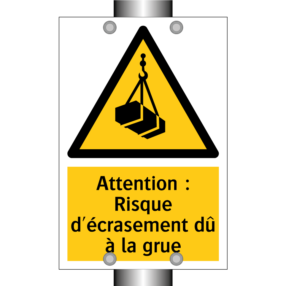 Attention : Risque d'écrasement dû à la grue