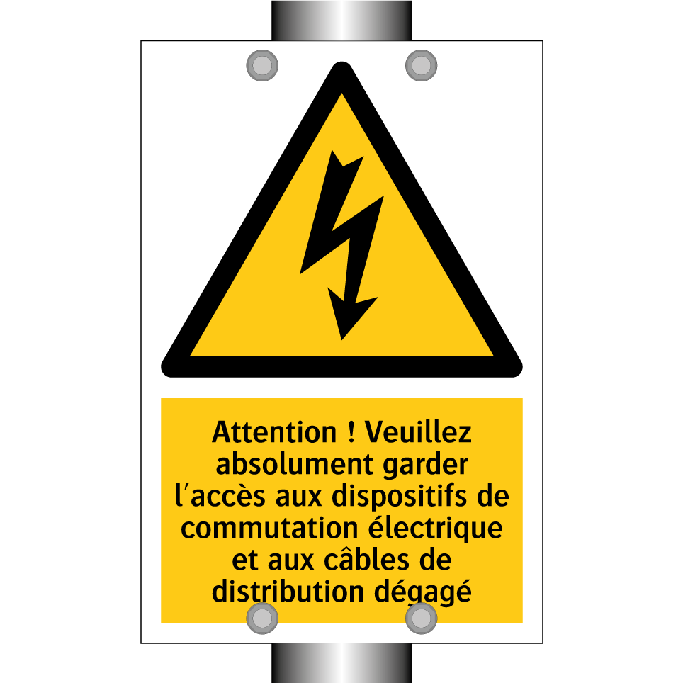 Attention ! Veuillez absolument garder l'accès aux dispositifs de commutation électrique et aux câbles de distribution dégagé